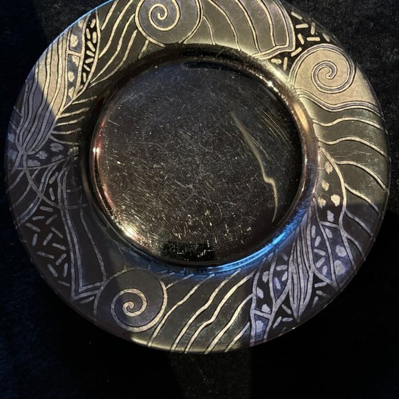 Arcoroc "Tampico" Modern Contemporary Pattern Set of 4 Desert Plates - Picture 2 of 6